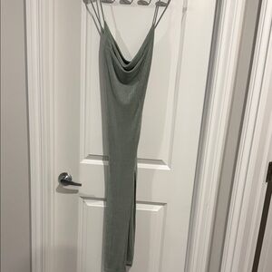 Sleek Green Maxi Dress
